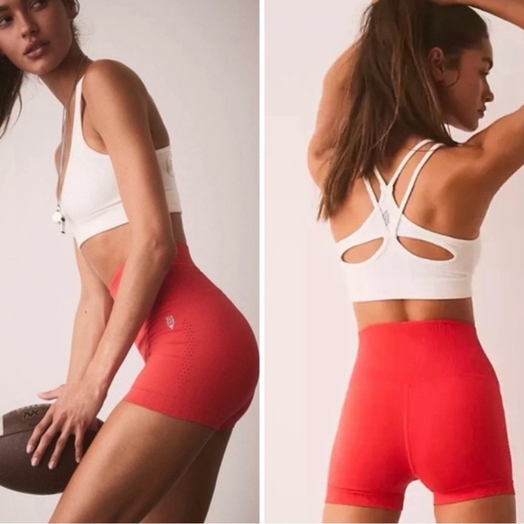Free People Pants - Free People Movement Good Karma Running Shorts XS/S & M/L Cherry Tomato NWOT